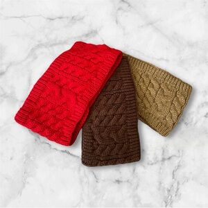 New, never worn, knitted head wraps